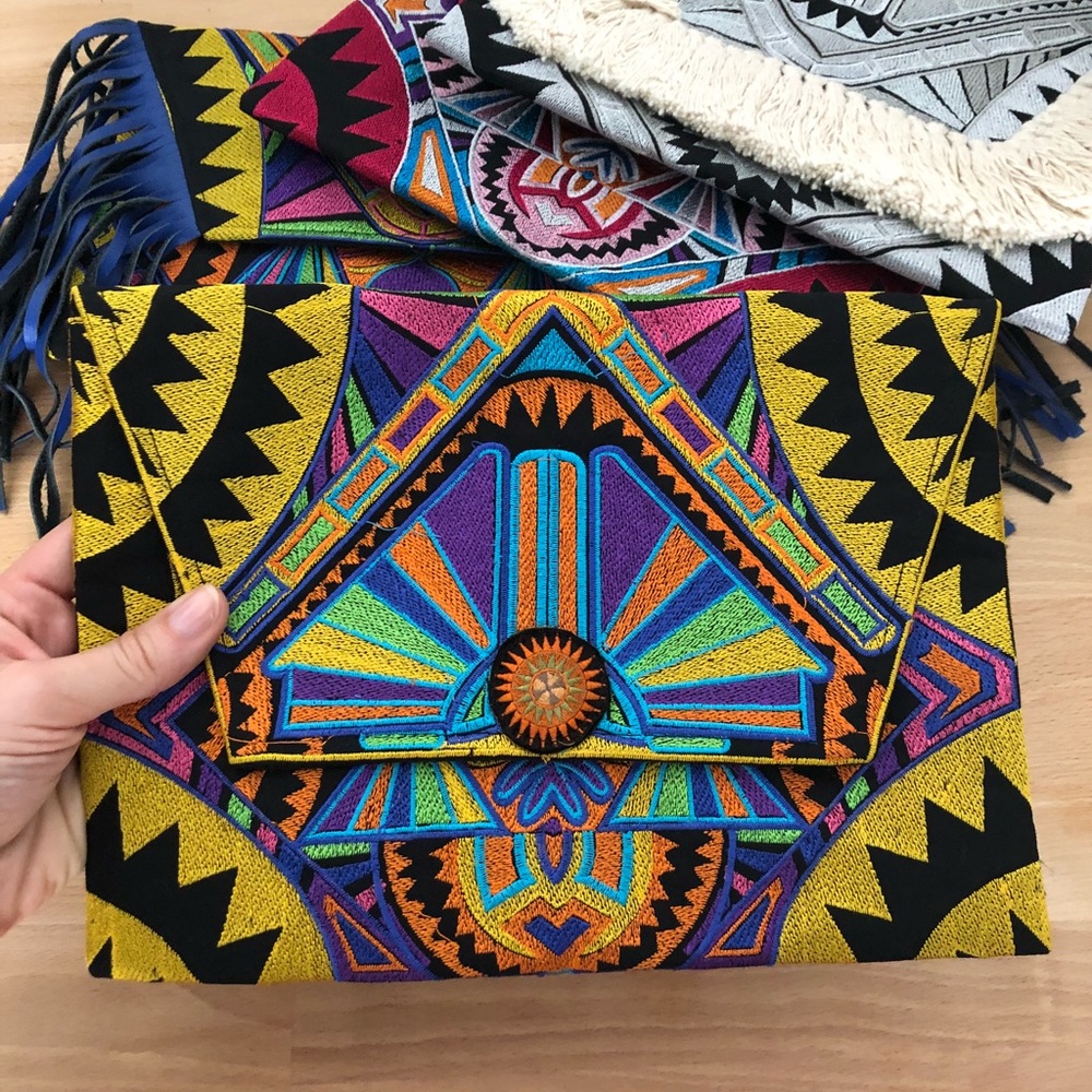 Handmade embroidered Thailand Clutch
